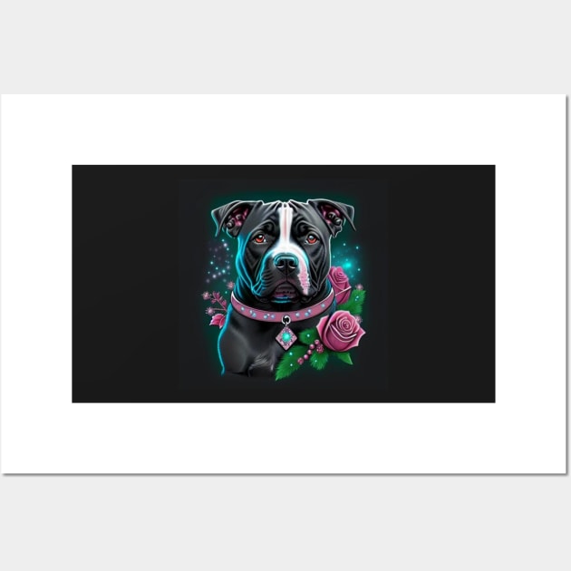 Glowing Staffy Wall Art by Enchanted Reverie